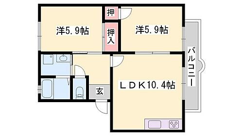 兵庫県揖保郡太子町矢田部 網干駅 2LDK アパート 賃貸物件詳細