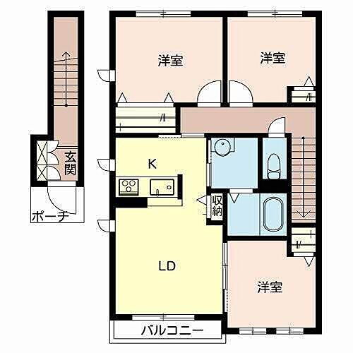 和歌山県和歌山市東高松1丁目 宮前駅 3LDK アパート 賃貸物件詳細