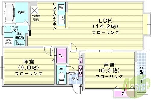 アドラブール 3階 2LDK 賃貸物件詳細