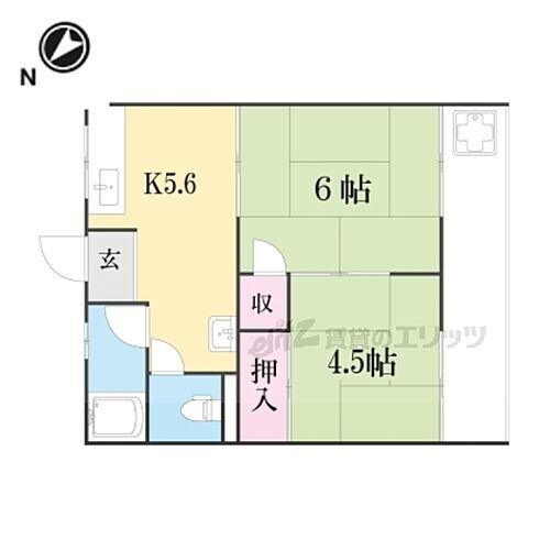滋賀県栗東市手原4丁目 手原駅 2DK アパート 賃貸物件詳細