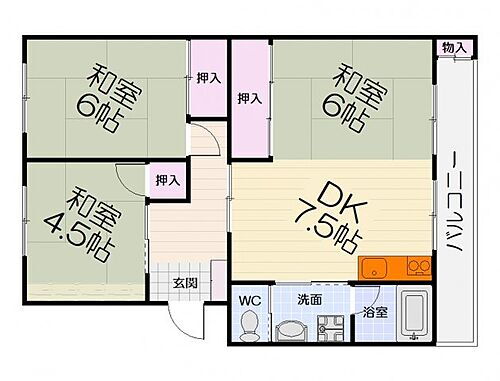 大阪府堺市西区浜寺南町2丁 浜寺公園駅 3DK マンション 賃貸物件詳細