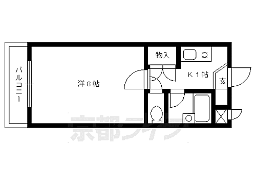 京都府京都市北区大北山原谷乾町 北野白梅町駅 1K マンション 賃貸物件詳細