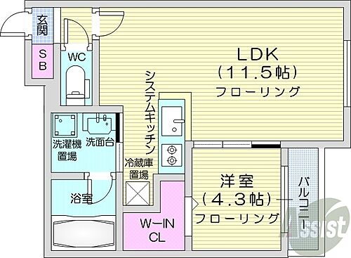  1LDK、エアコン、システムキッチン、宅配ボックス