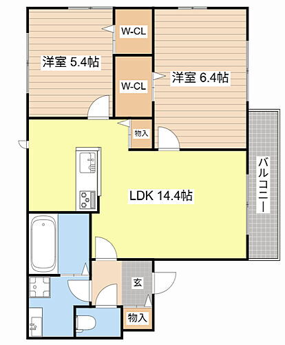 サンクチュアリウム 2階 2LDK 賃貸物件詳細