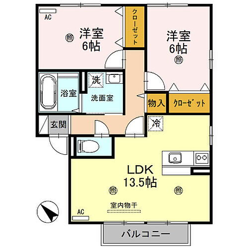 滋賀県甲賀市水口町虫生野虹の町 貴生川駅 2LDK アパート 賃貸物件詳細