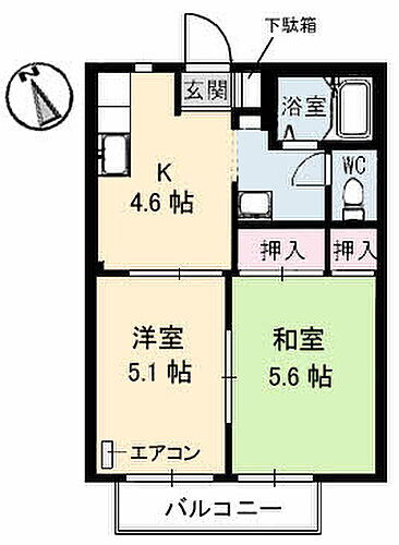 鳥取県倉吉市清谷町2丁目2 倉吉駅 2K アパート 賃貸物件詳細
