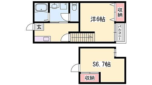 兵庫県姫路市上大野5丁目 野里駅 1K アパート 賃貸物件詳細