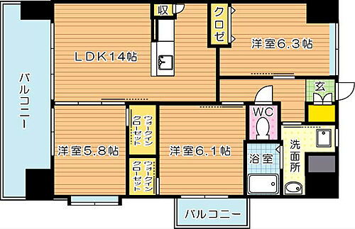 福岡県北九州市八幡東区西本町3丁目 八幡駅 3LDK マンション 賃貸物件詳細