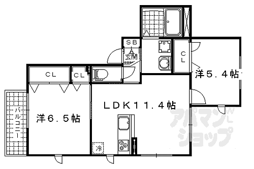 京都府京都市山科区御陵荒巻町 御陵駅 2LDK アパート 賃貸物件詳細