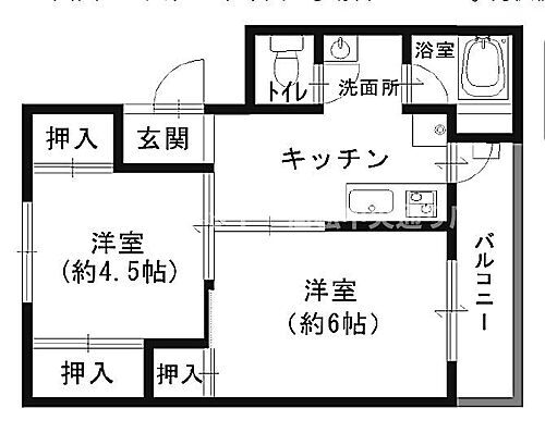 ヴィラナリー川津１号棟 3階 2DK 賃貸物件詳細