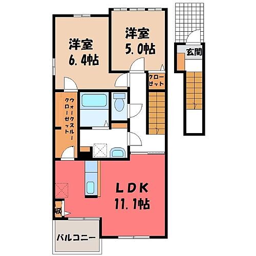 栃木県真岡市並木町3丁目 真岡駅 2LDK アパート 賃貸物件詳細