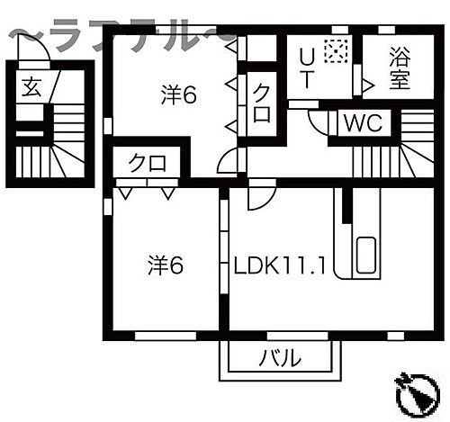 Ｐａｌ　Ｄｗｅｌｌ（パルドエル）Ａ棟 2階 2LDK 賃貸物件詳細
