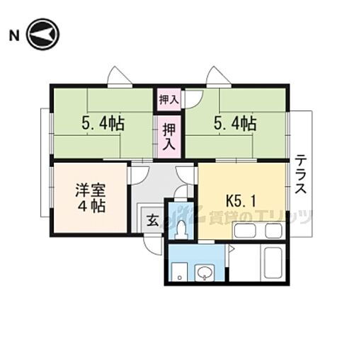 奈良県奈良市左京3丁目 高の原駅 3K アパート 賃貸物件詳細