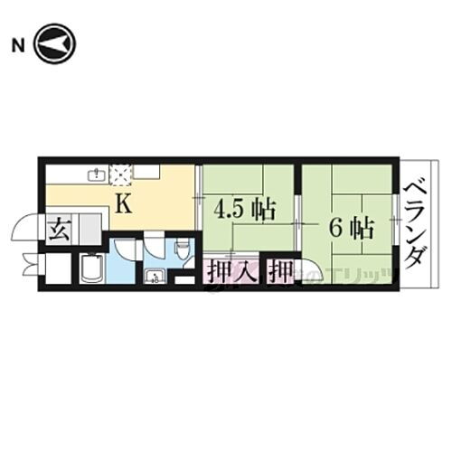 奈良県生駒市東生駒3丁目 菜畑駅 2K アパート 賃貸物件詳細