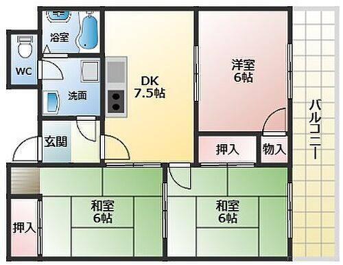 大阪府藤井寺市惣社1丁目 土師ノ里駅 3LDK マンション 賃貸物件詳細