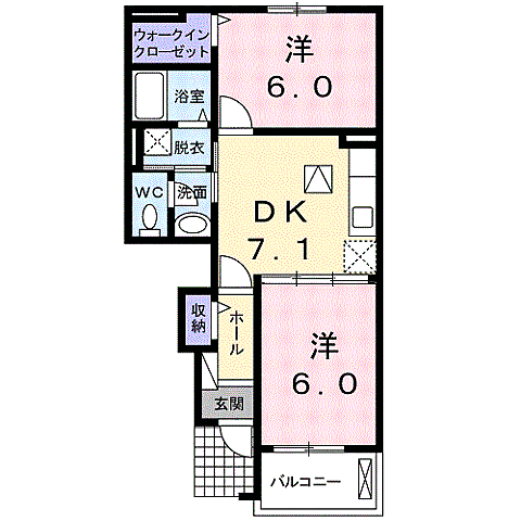 福岡県福岡市東区下原3丁目 九産大前駅 2DK アパート 賃貸物件詳細