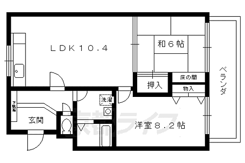 京都府長岡京市馬場1丁目 長岡京駅 2LDK マンション 賃貸物件詳細