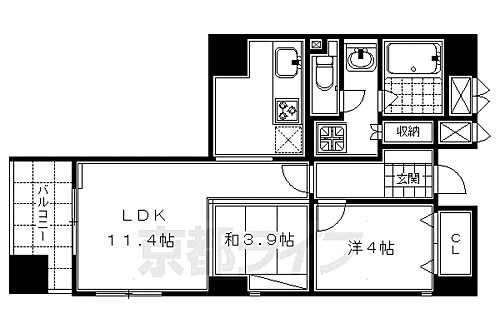 パインフィールド七条 1階 2LDK 賃貸物件詳細