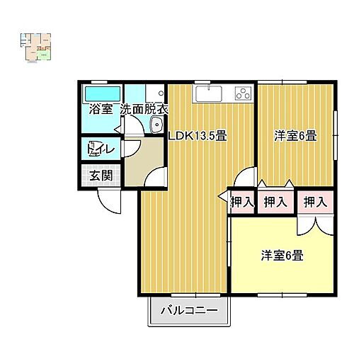 広島県福山市手城町4丁目 東福山駅 2LDK アパート 賃貸物件詳細