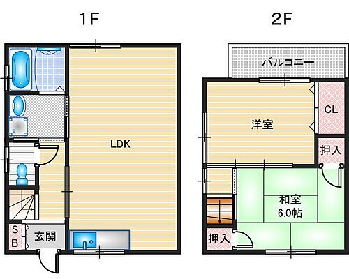 大阪府茨木市上穂積2丁目 茨木駅 2LDK 一戸建て 賃貸物件詳細