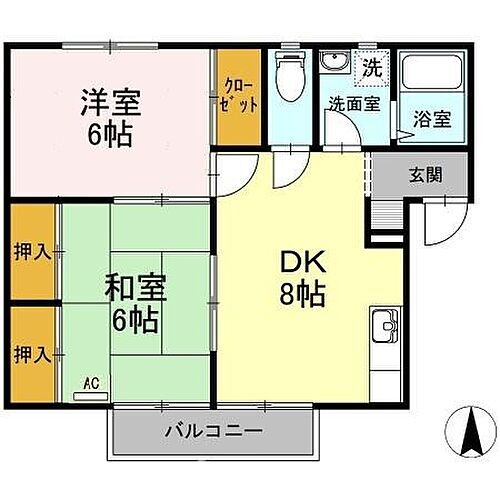 香川県坂出市中央町 坂出駅 2DK アパート 賃貸物件詳細