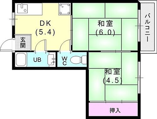 氷室ハイツ 2階 2DK 賃貸物件詳細