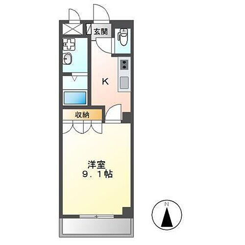 サンライズＫ 2階 1K 賃貸物件詳細