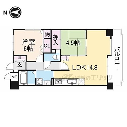 グローバル富雄 5階 2LDK 賃貸物件詳細