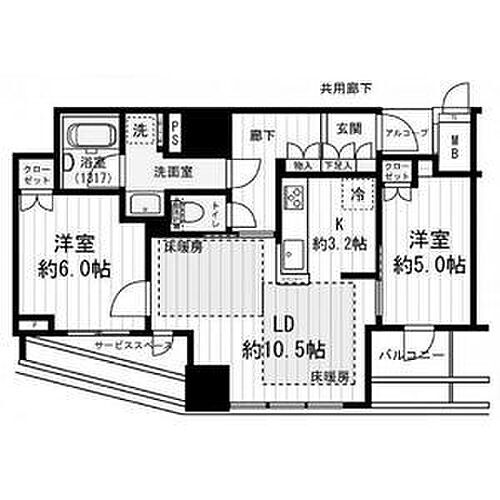 プラウドタワー北浜 12階 2LDK 賃貸物件詳細