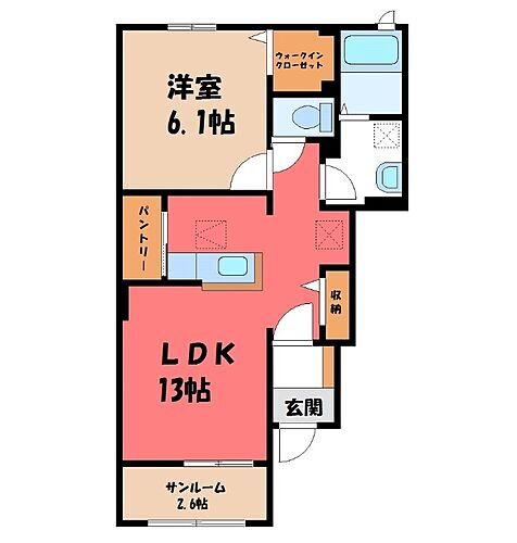 群馬県佐波郡玉村町大字樋越 駒形駅 1LDK アパート 賃貸物件詳細