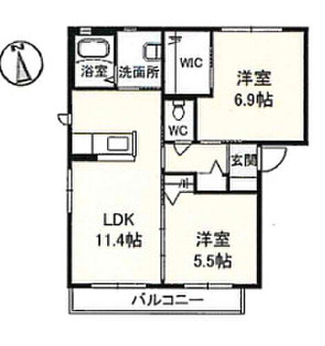 ヴィラージュ　Ｃ 2階 2LDK 賃貸物件詳細
