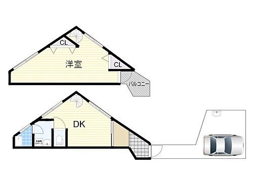 宝塚市安倉西テラス 1DK 賃貸物件詳細