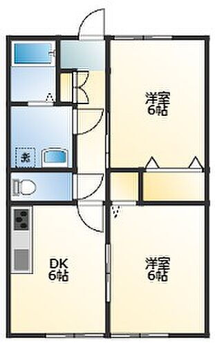 風の杜 2階 2DK 賃貸物件詳細