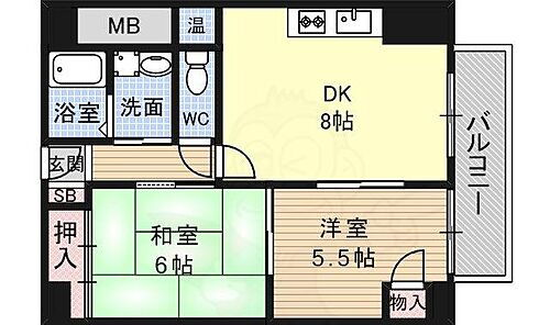 大阪府茨木市下中条町 茨木駅 2DK マンション 賃貸物件詳細