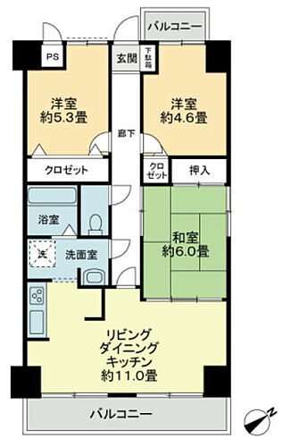 エスポワール辻 6階 3LDK 賃貸物件詳細