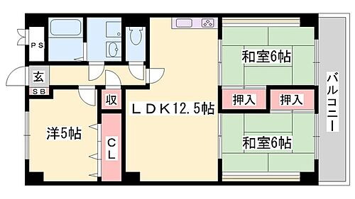 メゾン花北 3階 3LDK 賃貸物件詳細