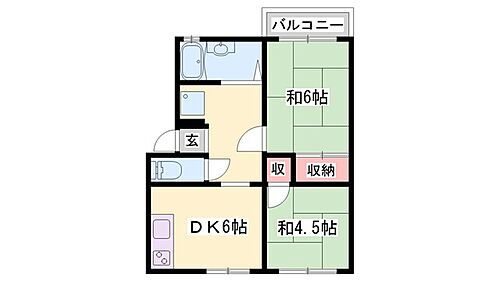 兵庫県高砂市米田町米田 宝殿駅 2DK アパート 賃貸物件詳細