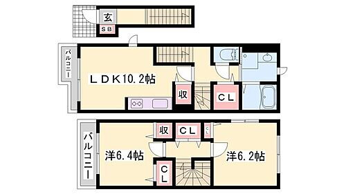 ココアガーデン 2階 2LDK 賃貸物件詳細