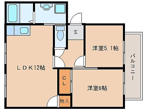 奈良県奈良市七条1丁目 西ノ京駅 2LDK アパート 賃貸物件詳細