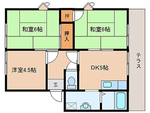 奈良県奈良市左京3丁目 高の原駅 3DK アパート 賃貸物件詳細