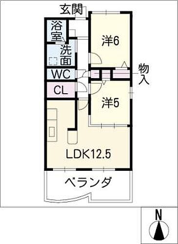 ドミール竹の山 3階 2LDK 賃貸物件詳細