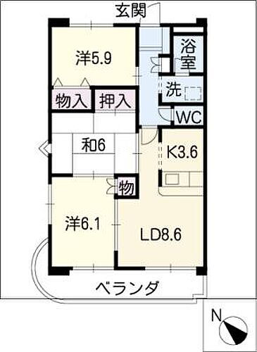 アーバン西岡崎 3階 3LDK 賃貸物件詳細