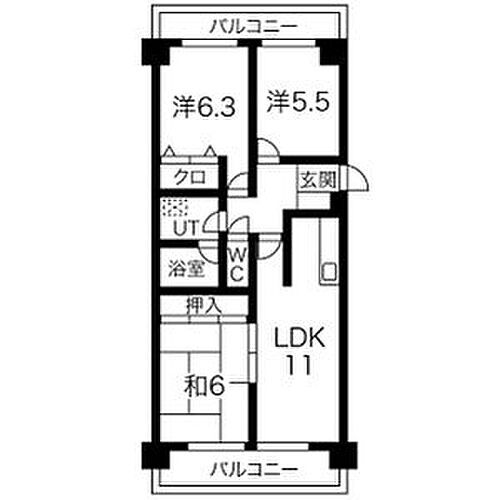 ライオンズマンション杁中ガーデンＤ棟 3階 3LDK 賃貸物件詳細