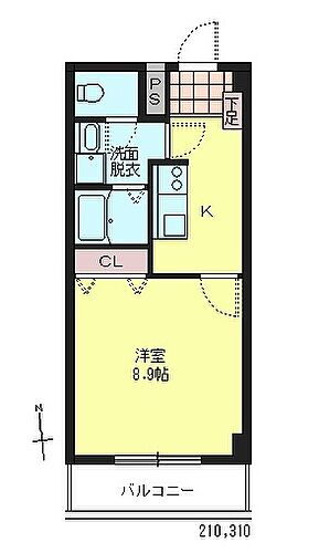 アクアイオンマンション 3階 1K 賃貸物件詳細