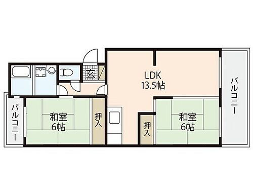 第１ビューハイツ 2階 2LDK 賃貸物件詳細