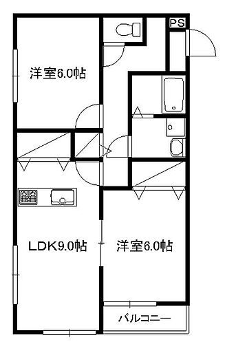 プランドールモエ 1階 2LDK 賃貸物件詳細