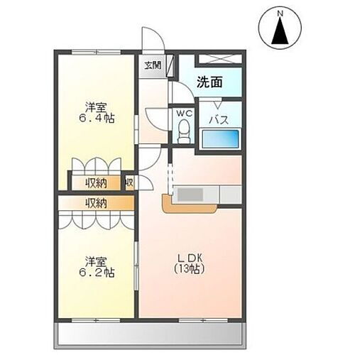 サンタモニカ長良 2階 2LDK 賃貸物件詳細