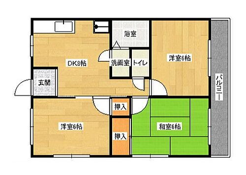 広島県広島市安佐南区八木9丁目 上八木駅 3DK マンション 賃貸物件詳細