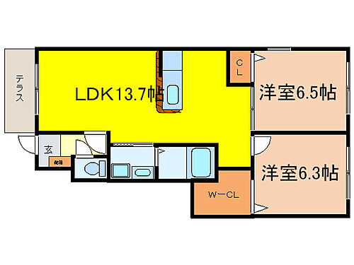 滋賀県大津市国分1丁目 石山駅 2LDK アパート 賃貸物件詳細