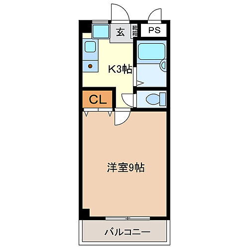 エスポワール 3階 1K 賃貸物件詳細